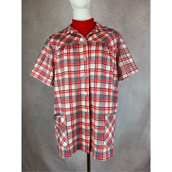 VintageāPlus Size Dagger Collar Blouse Set Mod 70s - Picture 2 of 7